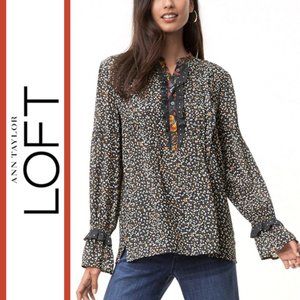 Loft | 'Fall Florals' Mixed Print Blouse Top